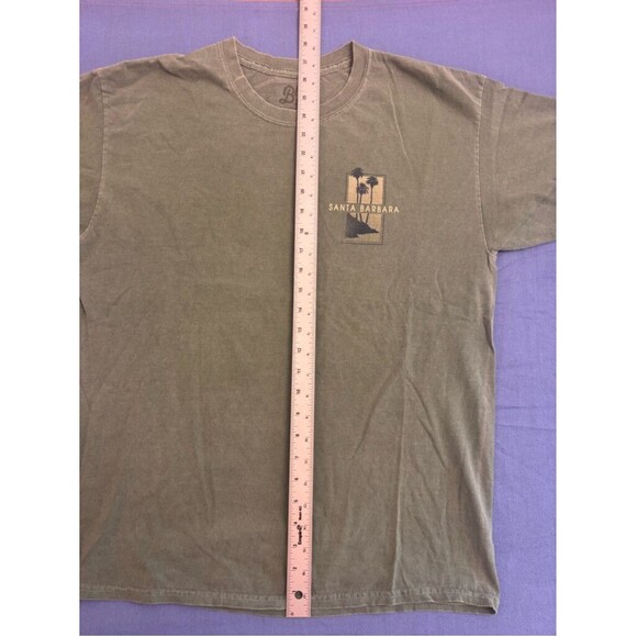Men's Blue 84 T-shirt Size L Green Santa Barbara Graphic Tee - Picture 4 of 9